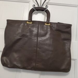 Vintage Palizzio Brown Leather Briefcase Style Handbag, classic